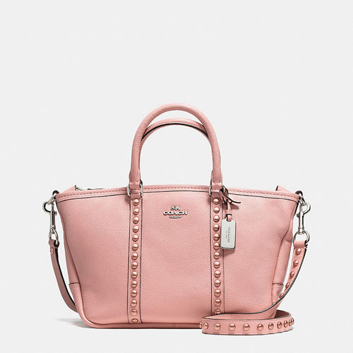 Coach Outlet Central Satchel In Lacquer Rivets Pebble Leather - Click Image to Close